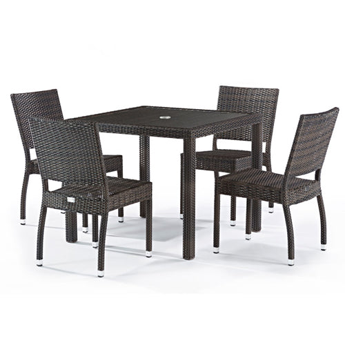 Phuket Rattan Square 4 Seat Dining Set – Side Chairs