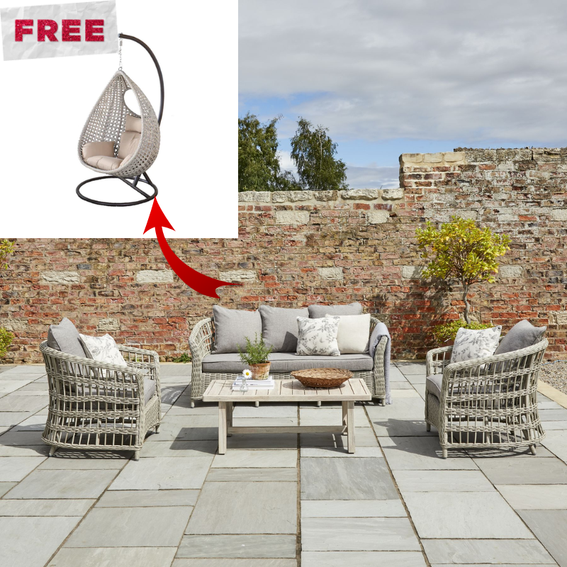 Outdoor set including free egg chair 