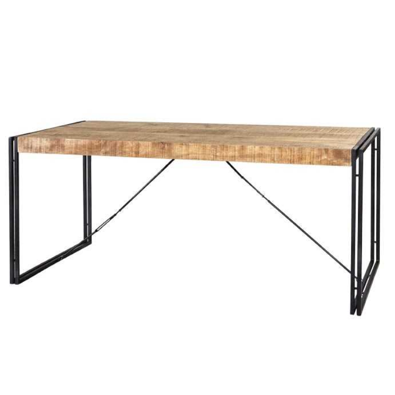 Industrial Metal & Wood Dining Table - Medium