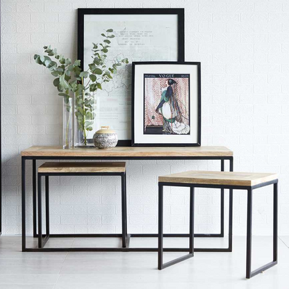 Industrial Long Coffee Table Set