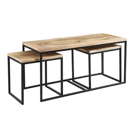 Industrial Long Coffee Table Set