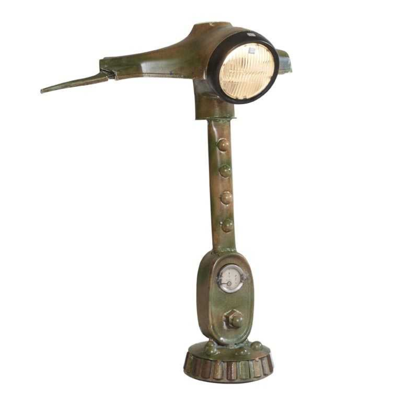 Recycled old Scooter Parts Table Lamp - Parrot Green