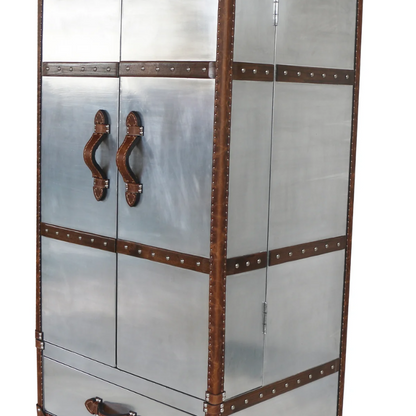 The Aviator Wine Cabinet is an exquisite and unique furniture piece that captures attention with its rare and captivating design. Meticulously crafted and fully assembled, this cabinet is ready to be showcased as the centerpiece of any space.