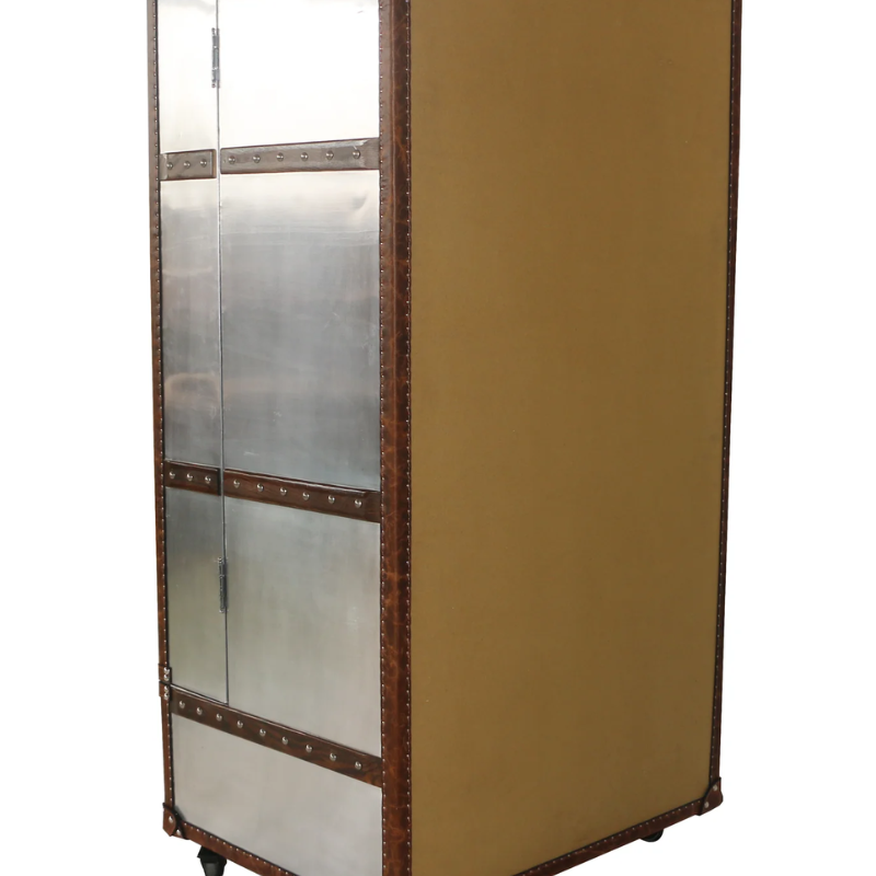 The Aviator Wine Cabinet is an exquisite and unique furniture piece that captures attention with its rare and captivating design. Meticulously crafted and fully assembled, this cabinet is ready to be showcased as the centerpiece of any space.