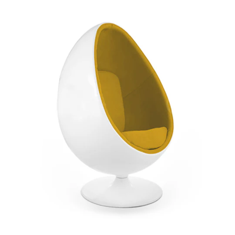 Eero Aarnio Style Egg Pod Chair- Yellow Interior