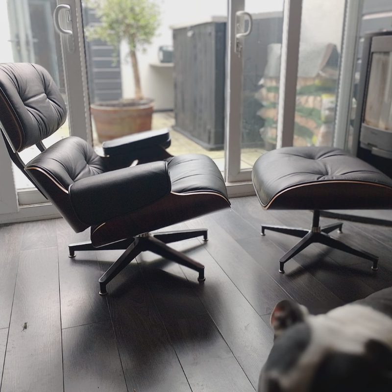 Lounge Chair & Free Ottoman, 100% Real Leather