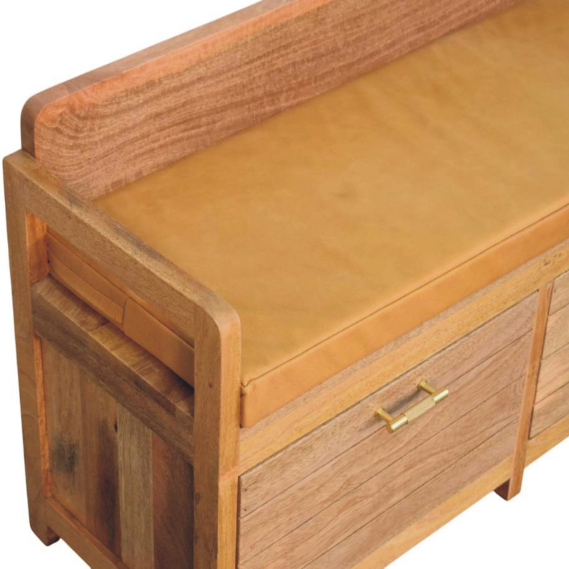 Oxford Oak-ish 2 Drawer Storage Bench - HOMEBELLA