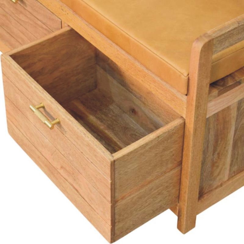 Oxford Oak-ish 2 Drawer Storage Bench - HOMEBELLA