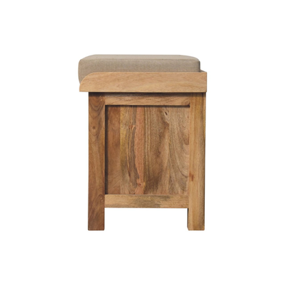 Rattan Basket Linen Bench - HOMEBELLA
