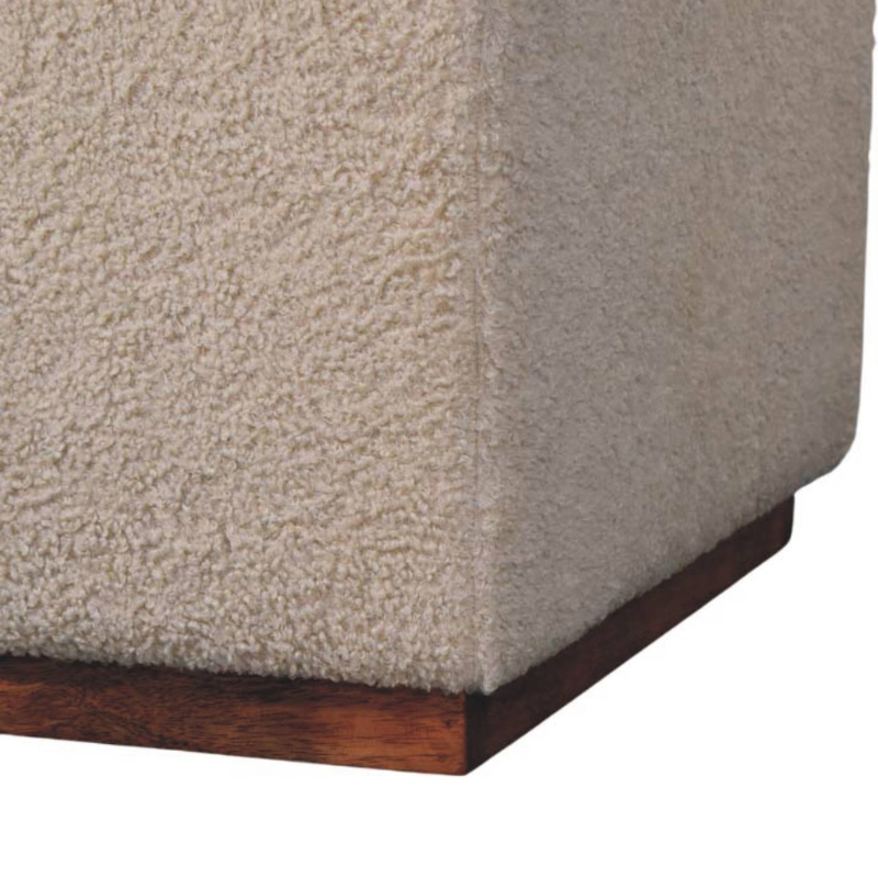 Arden Bench Duo – Solid Mango Wood & Bouclé Luxury Seating - HOMEBELLA