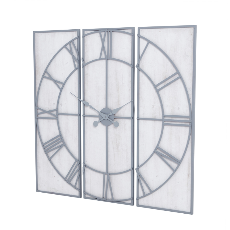 Panelled Wall Clock – 60cm Modern Multi-Panel Statement Clock - HOMEBELLA