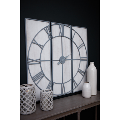 Panelled Wall Clock – 60cm Modern Multi-Panel Statement Clock - HOMEBELLA