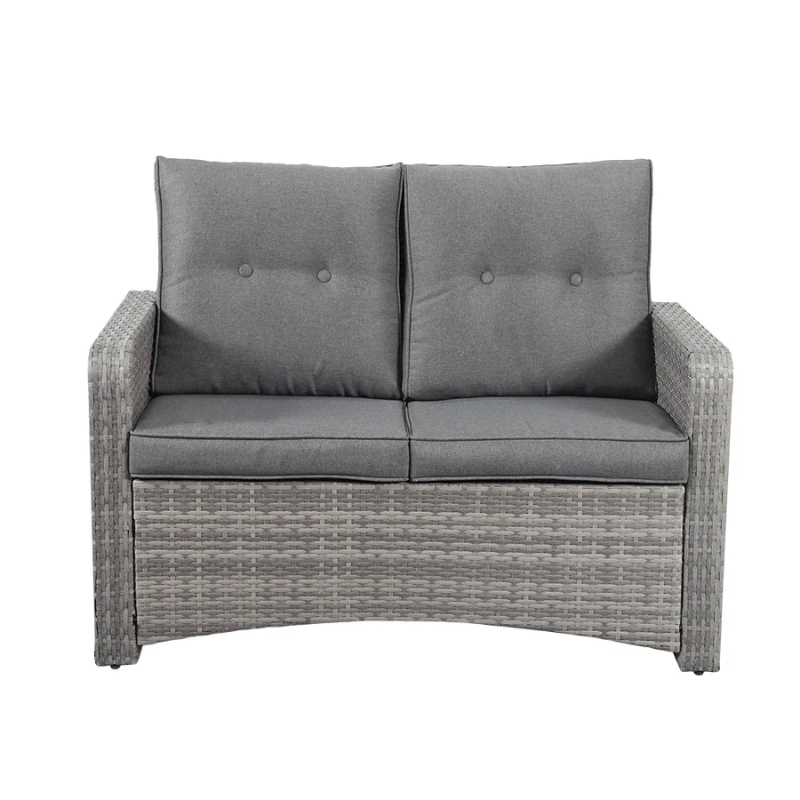 Leigh Rattan Garden Sofa Set – 4 Piece Outdoor Lounge Set - HOMEBELLA
