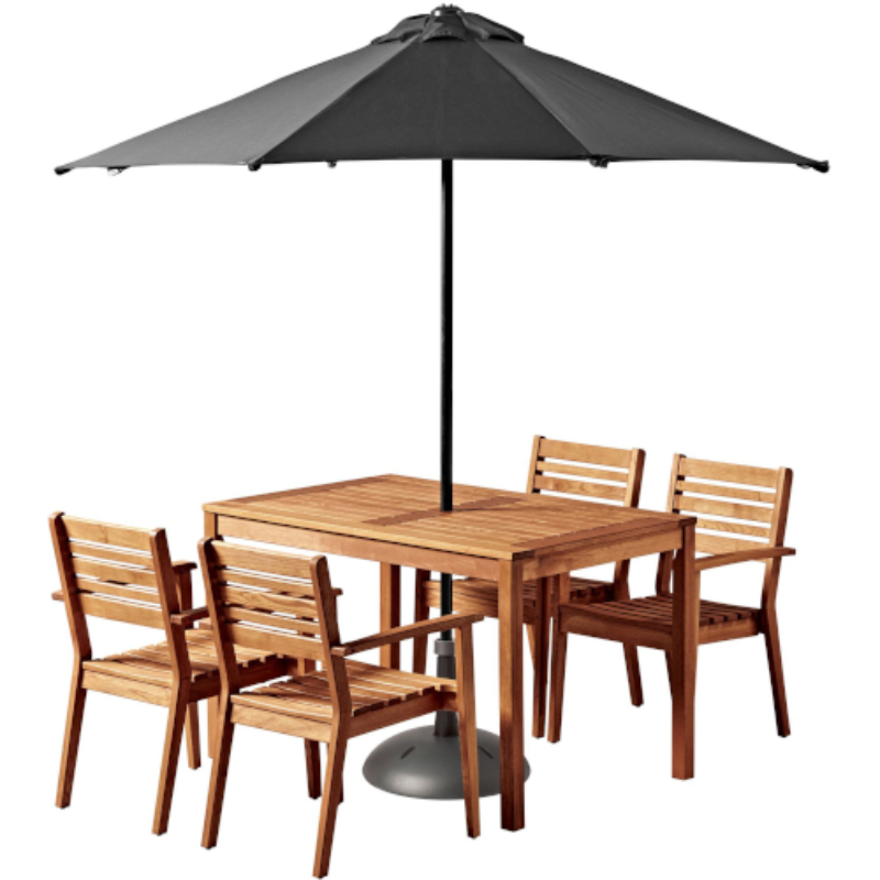 Blackthorn Outdoor Dining Set – Rectangle-4 Arm Chairs