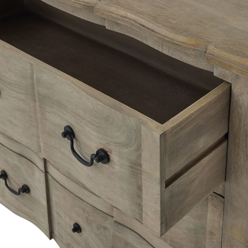 Bella Collection Hard Wood 6 Drawer Chest