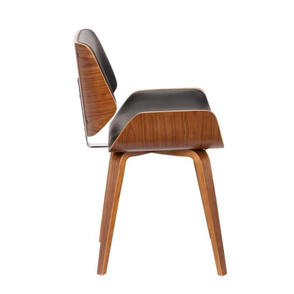 Retro Style Dining Chair, Leather - HOMEBELLA