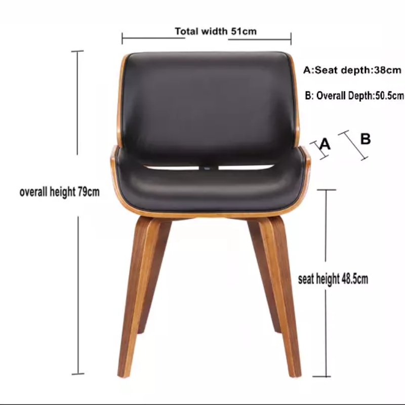 Retro Style Dining Chair, Leather - HOMEBELLA