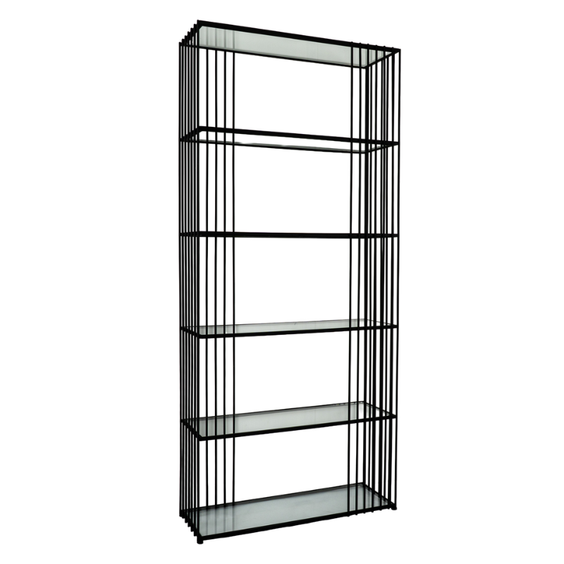 Alto Luxe Vertical Glass Display Unit – Modern Metal Shelving