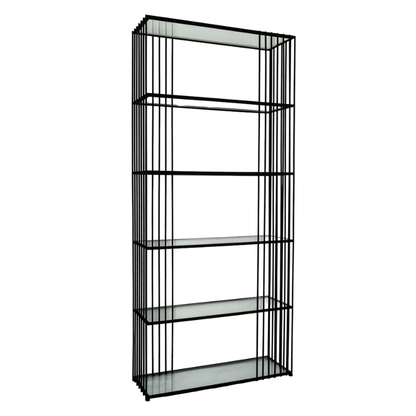 Alto Luxe Vertical Glass Display Unit – Modern Metal Shelving