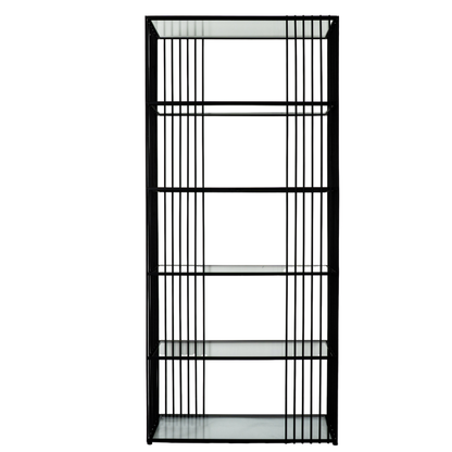 Alto Luxe Vertical Glass Display Unit – Modern Metal Shelving