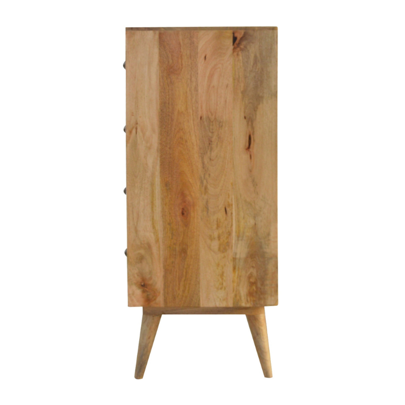 Prima Tallboy-100% Solid Mango Wood-2 Screen Printed Drawer - HOMEBELLA