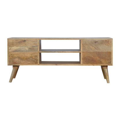 Grey Hand Painted Entertainment Unit-100% Solid Mango Wood