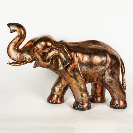 Buy One Get One Free-Copper Finish Large Elephant Figurine Set of 2 Pieces