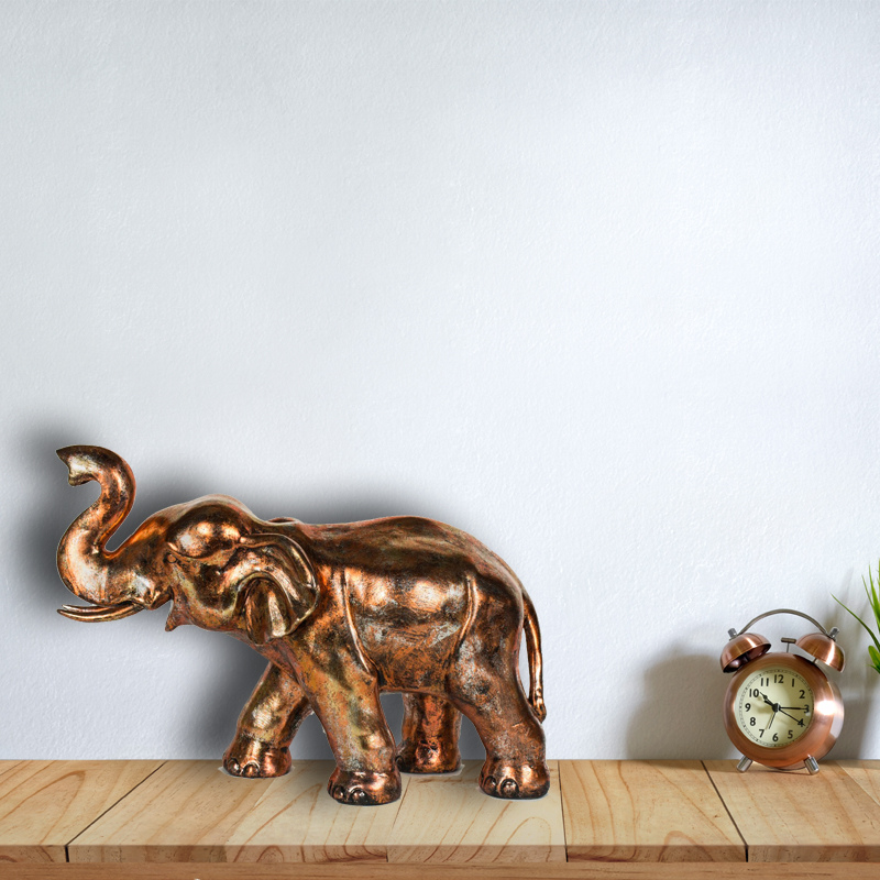 Buy One Get One Free-Copper Finish Large Elephant Figurine Set of 2 Pieces