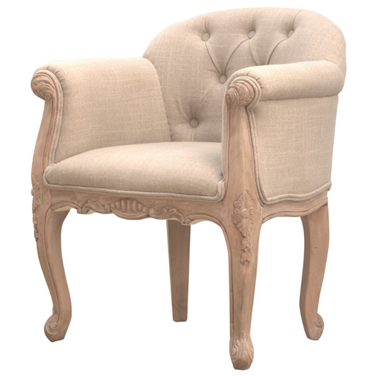 French Style Deep Button Chair- 4 French-Styled Cabriolet Legs