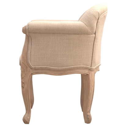 French Style Deep Button Chair- 4 French-Styled Cabriolet Legs