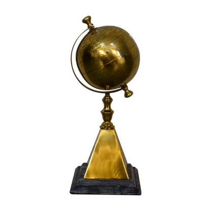 An opulent and stylish piece of decor for your home, this Decorative Metallic Gold Globe on Stand is sure to cut an impressive figure in almost any room. Highly detailed and crafted in a luxurious gold tone, this globe will look beautiful on accent tables or on the floor, helping you to decorate in style.  This product is handcrafted individually and as every piece is unique please do expect variations in finish, texture, size and should not be considered as a defect.