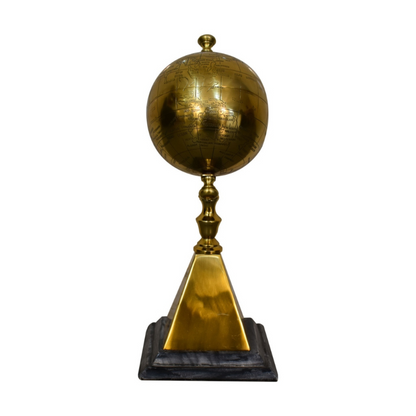 An opulent and stylish piece of decor for your home, this Decorative Metallic Gold Globe on Stand is sure to cut an impressive figure in almost any room. Highly detailed and crafted in a luxurious gold tone, this globe will look beautiful on accent tables or on the floor, helping you to decorate in style.  This product is handcrafted individually and as every piece is unique please do expect variations in finish, texture, size and should not be considered as a defect.