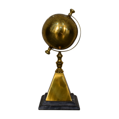 An opulent and stylish piece of decor for your home, this Decorative Metallic Gold Globe on Stand is sure to cut an impressive figure in almost any room. Highly detailed and crafted in a luxurious gold tone, this globe will look beautiful on accent tables or on the floor, helping you to decorate in style.  This product is handcrafted individually and as every piece is unique please do expect variations in finish, texture, size and should not be considered as a defect.