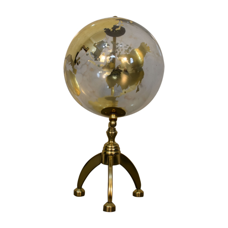 An opulent and stylish piece of decor for your home, this Decorative White Glass Globe is paired beautifully with a Gold frame to cut an impressive figure in almost any room. Highly detailed and crafted in a luxurious gold tone, this globe will look beautiful on accent tables or on the floor, helping you to decorate in style.  This product is handcrafted individually and as every piece is unique please do expect variations in finish, texture, size and should not be considered as a defect.