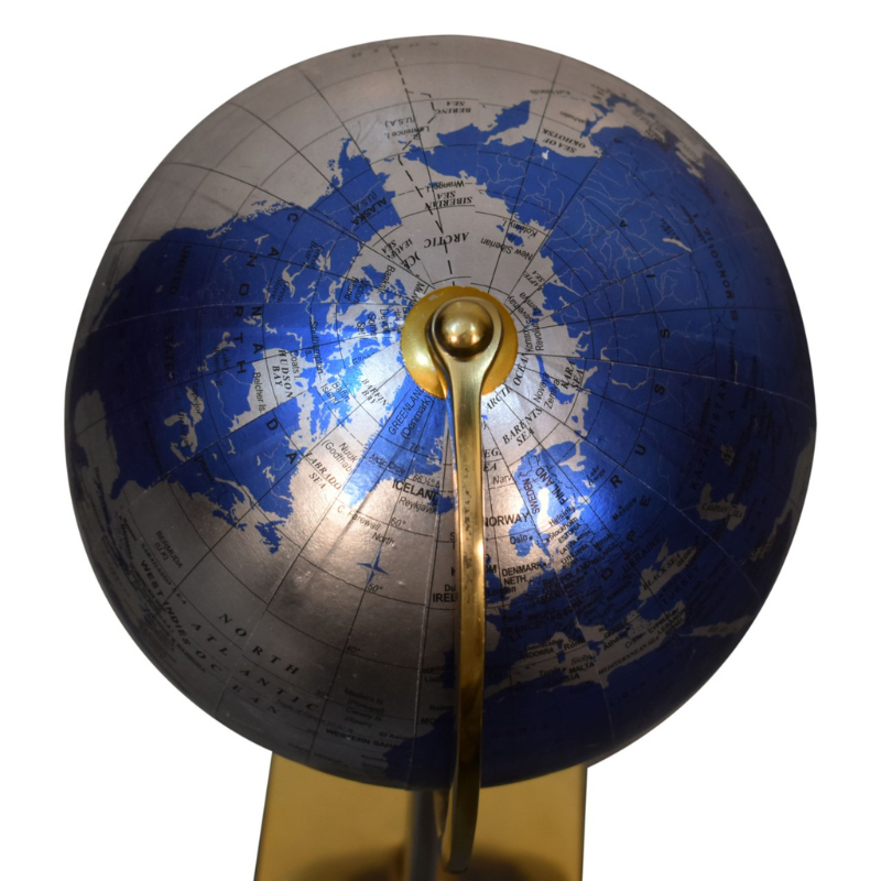 An opulent and stylish piece of decor for your home, this Decorative Blue and Silver Globe is paired beautifully with a Gold and silver mixed frame to cut an impressive figure in almost any room.  Highly detailed, this globe will look beautiful on accent tables or on the floor, helping you to decorate in style. This product is handcrafted individually and as every piece is unique please do expect variations in finish, texture, size and should not be considered as a defect.