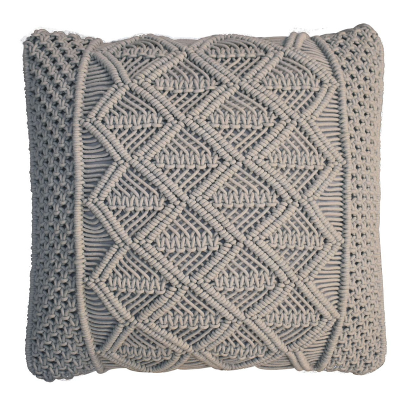 This Chunky Knitted cushion will sure make a cozy addition to your home. Made from 100% cotton, this knitted cushion has a neat grey tone throughout and is wonderfully soft, add this cushion singularly or as a pair on your armchair or sofa for extra comfort..  This product is handcrafted individually and as every piece is unique please do expect variations in finish, texture, size and should not be considered as a defect.