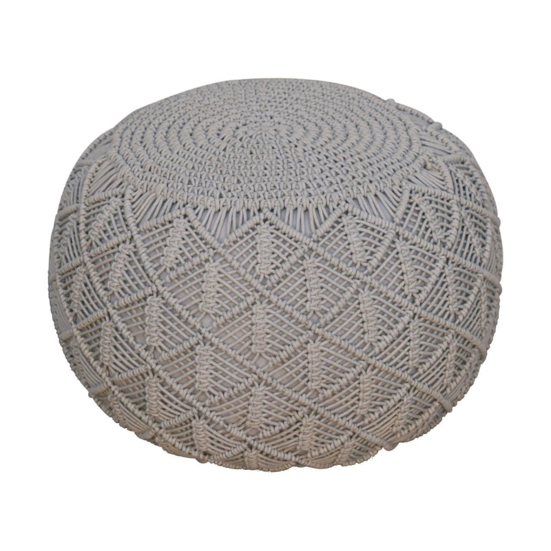 This chunky fashionable pouffe is hand knitted in a lush grey colour. Being a multifunctional piece you can use this pouffe as an occasional seat, stylish foot stools or comfortable floor cushions in your living room, bedroom or nursery.