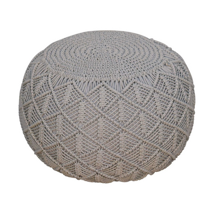 This chunky fashionable pouffe is hand knitted in a lush grey colour. Being a multifunctional piece you can use this pouffe as an occasional seat, stylish foot stools or comfortable floor cushions in your living room, bedroom or nursery.