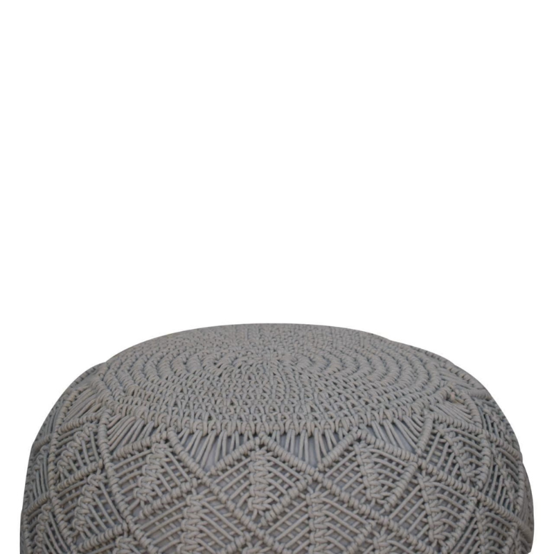 This chunky fashionable pouffe is hand knitted in a lush grey colour. Being a multifunctional piece you can use this pouffe as an occasional seat, stylish foot stools or comfortable floor cushions in your living room, bedroom or nursery.