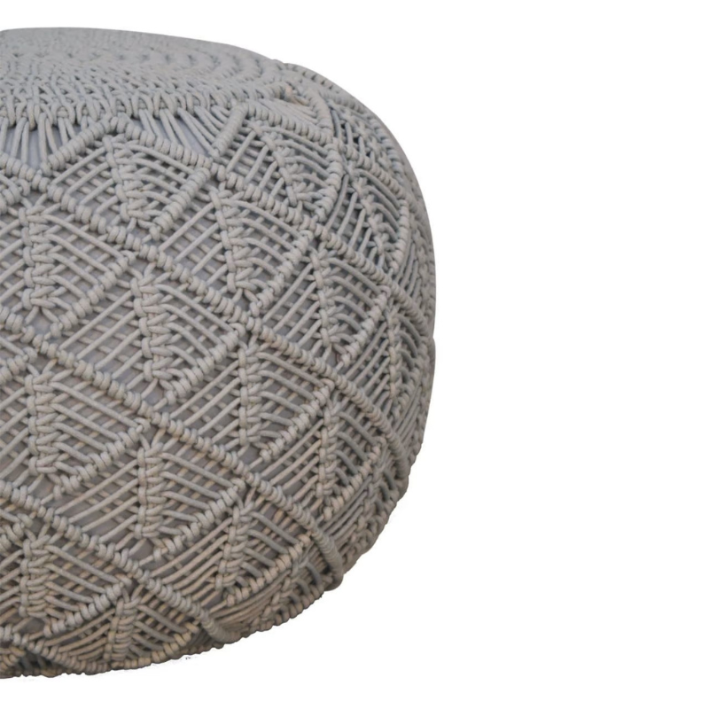 This chunky fashionable pouffe is hand knitted in a lush grey colour. Being a multifunctional piece you can use this pouffe as an occasional seat, stylish foot stools or comfortable floor cushions in your living room, bedroom or nursery.