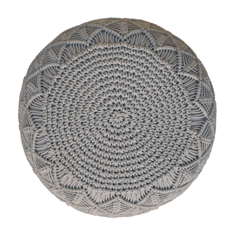 This chunky fashionable pouffe is hand knitted in a lush grey colour. Being a multifunctional piece you can use this pouffe as an occasional seat, stylish foot stools or comfortable floor cushions in your living room, bedroom or nursery.