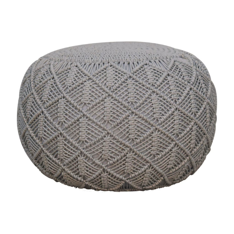 This chunky fashionable pouffe is hand knitted in a lush grey colour. Being a multifunctional piece you can use this pouffe as an occasional seat, stylish foot stools or comfortable floor cushions in your living room, bedroom or nursery.