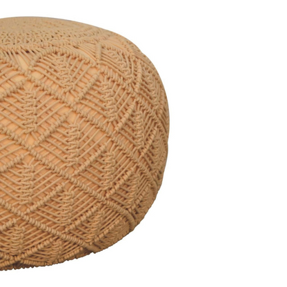 This chunky fashionable pouffe is hand knitted in a lush mustard colour. Being a multifunctional piece you can use this pouffe as an occasional seat, stylish foot stools or comfortable floor cushions in your living room, bedroom or nursery.