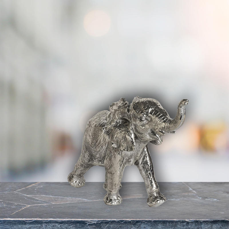 This silver brushed elephant figurine will make the perfect gift or home decor accessory, it is a beautiful and eye-catching piece and can be displayed anywhere in the home.  All of our metal products are intricately finished to a very high standard and make the perfect finishing touches for the home.