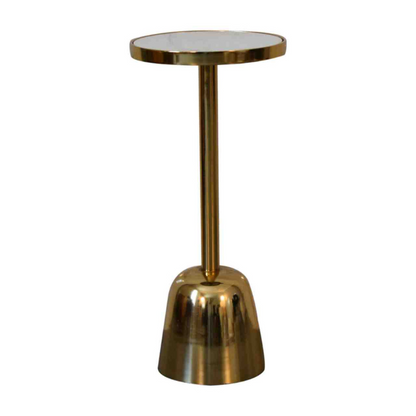 This elegant yet minimalist design is bound to suit many home interiors and add a sophisticated touch. The gold metallic finish and natural marble top is a beautiful contrast that complements each other well.