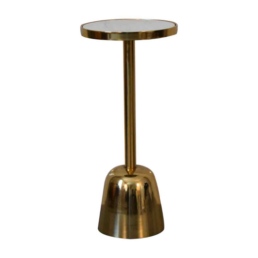 This elegant yet minimalist design is bound to suit many home interiors and add a sophisticated touch. The gold metallic finish and natural marble top is a beautiful contrast that complements each other well.