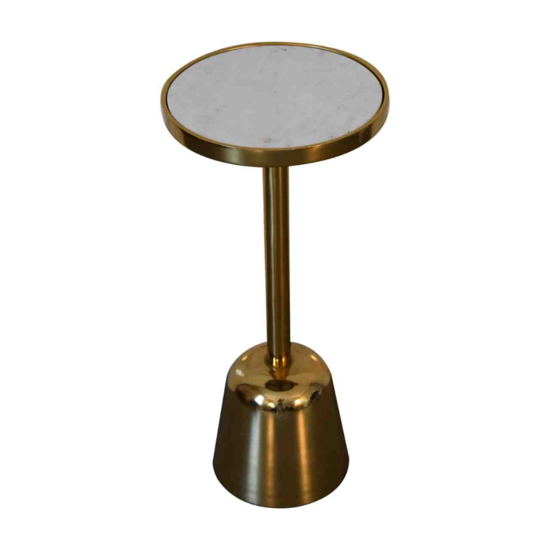 This elegant yet minimalist design is bound to suit many home interiors and add a sophisticated touch. The gold metallic finish and natural marble top is a beautiful contrast that complements each other well.