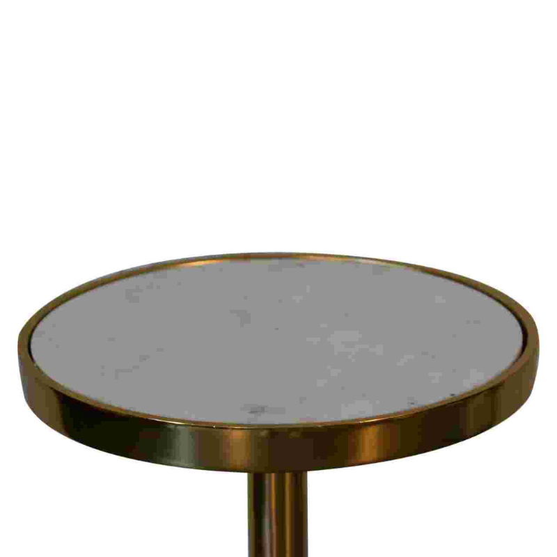 This elegant yet minimalist design is bound to suit many home interiors and add a sophisticated touch. The gold metallic finish and natural marble top is a beautiful contrast that complements each other well.