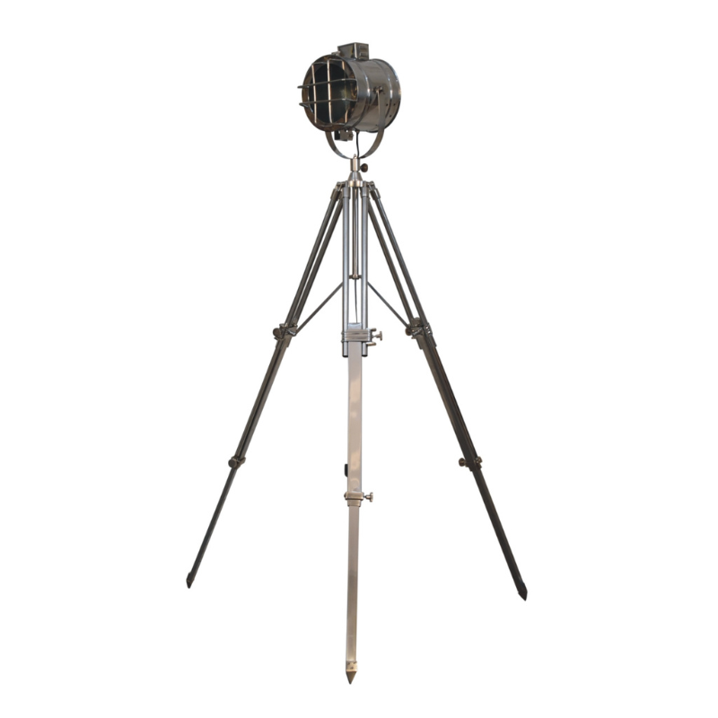 The trendy caged floor lamp is perfect for any style of home. It features 3 foldable tripod legs which have a natural finish paired with a complete chrome finish spotlight head making it the ultimate statement piece in any room of the home.  This product is handcrafted individually and as every piece is unique please do expect variations in finish, texture, size and should not be considered as a defect.