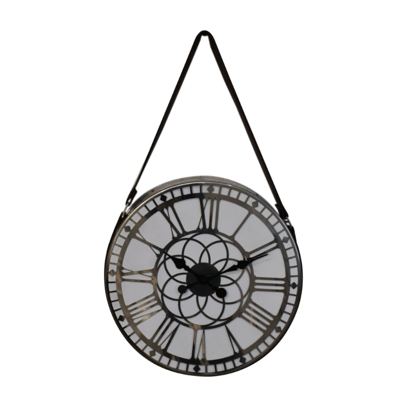 This striking clock is the perfect blend of modern and traditional design. It features a silver chrome frame that includes large roman numerals for a dramatic effect, whilst the mirrored background is ideal for reflecting the light and catching your eye.